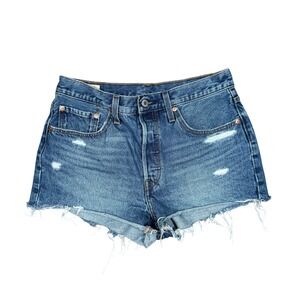 Levis Premium 501 Original Cut-Off Denim Shorts High Rise Size 30